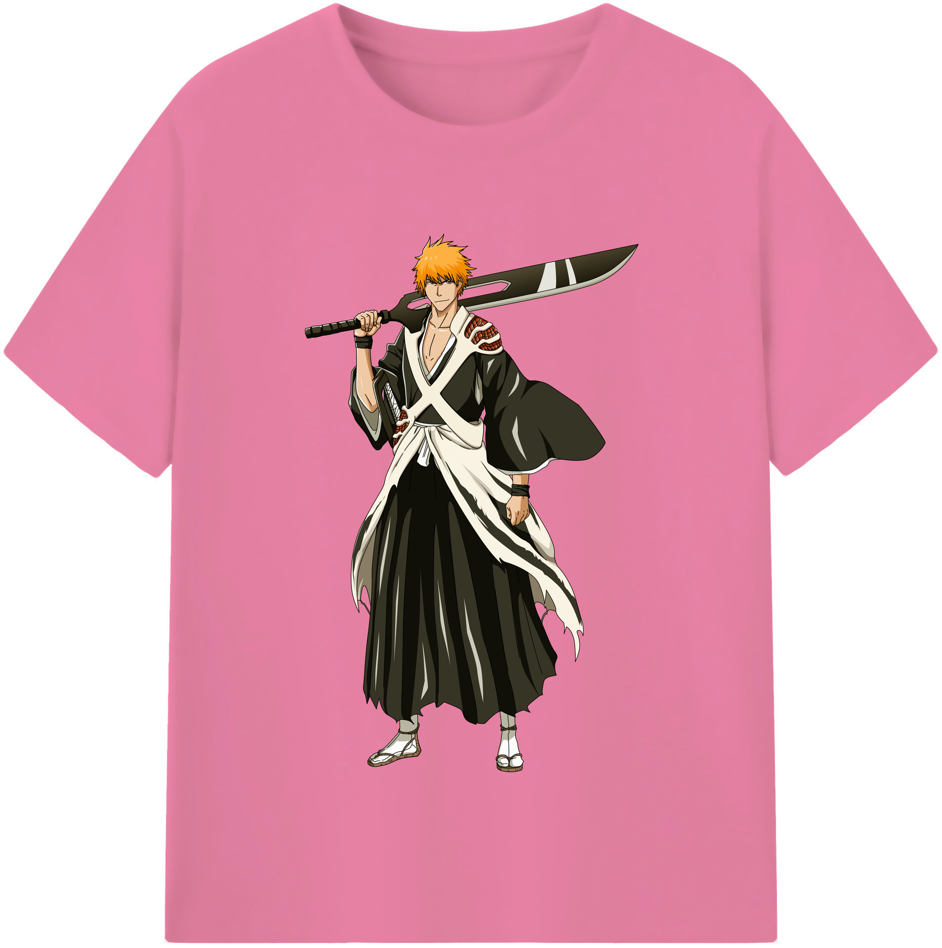 （画像用） ブリーチ 黒崎一護（くろさき いちご）BLEACH Kurosaki Ichigo 綿100％半袖Tシャツ（フロントプリント）